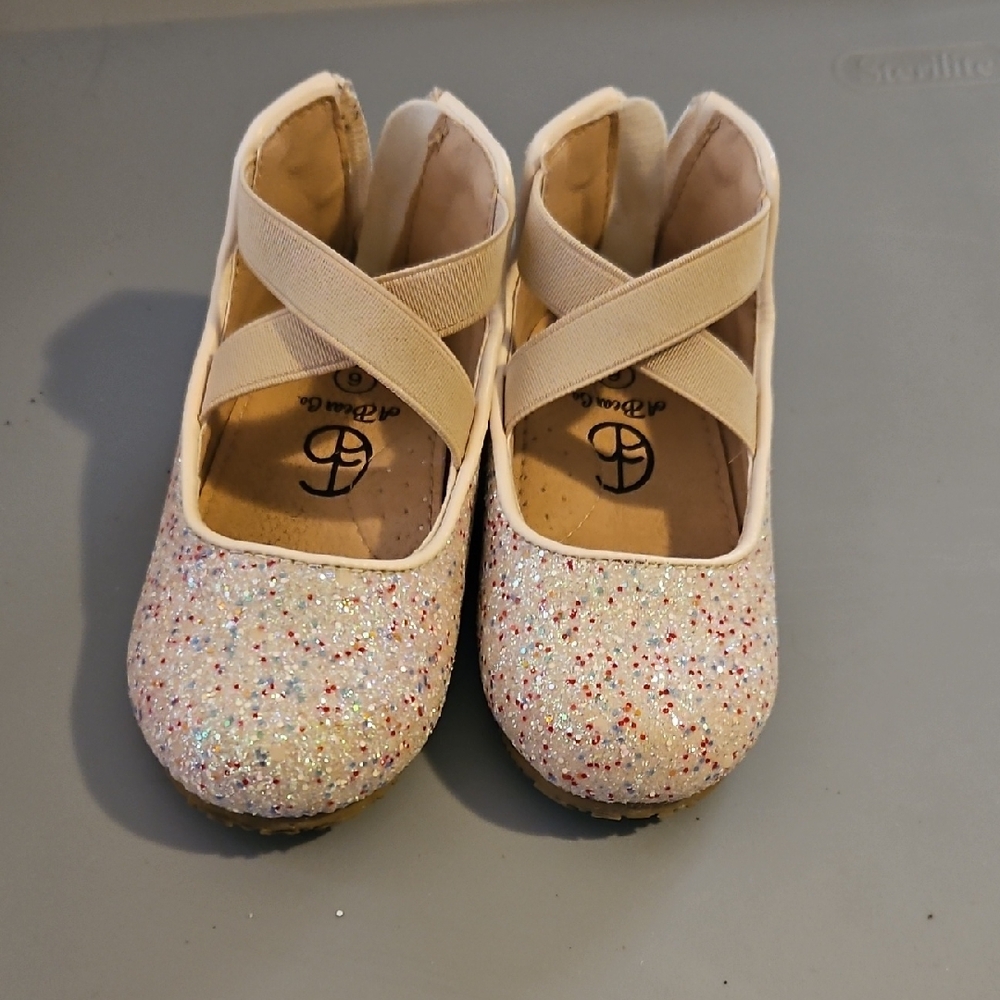 Glittery Kids Dress Shoes with Elastic Straps